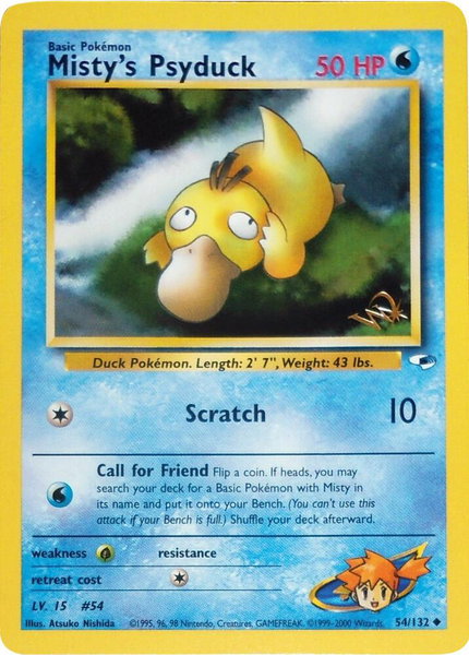 Misty's Psyduck [W Stamped] - WoTC Promo Pokémon trading card