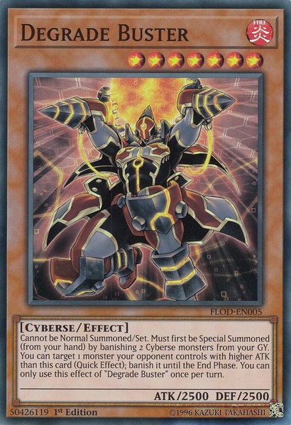 Degrade Buster - Flames of Destruction YuGiOh trading card