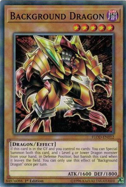 Background Dragon trading card from Flames of Destruction Background Dragon - Flames of Destruction YuGiOh trading card