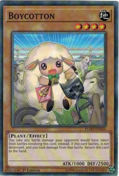Boycotton trading card from Flames of Destruction Boycotton - Flames of Destruction YuGiOh trading card