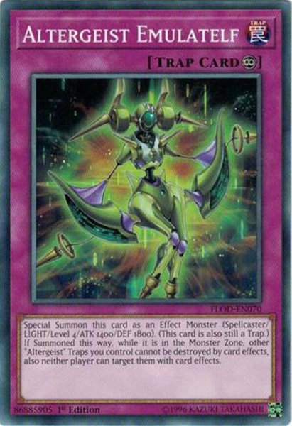 Altergeist Emulatelf trading card from Flames of Destruction Altergeist Emulatelf - Flames of Destruction YuGiOh trading card