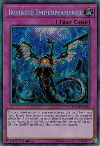 Infinite Impermanence trading card from Flames of Destruction Infinite Impermanence - Flames of Destruction YuGiOh trading card