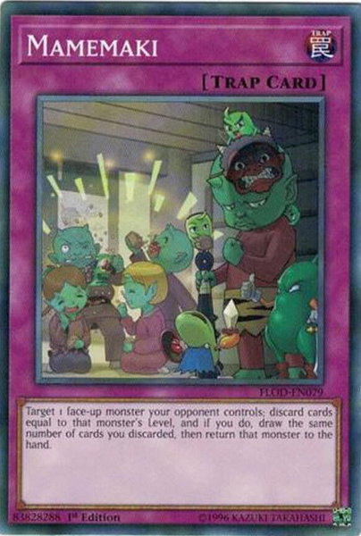 Mamemaki trading card from Flames of Destruction Mamemaki - Flames of Destruction YuGiOh trading card