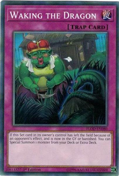 Waking the Dragon trading card from Flames of Destruction Waking the Dragon - Flames of Destruction YuGiOh trading card