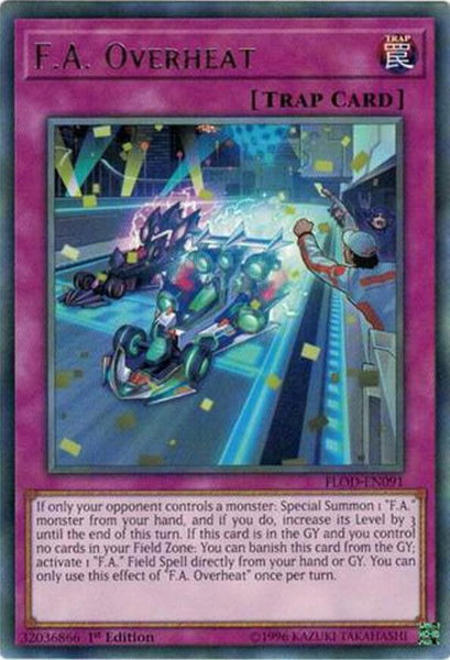 F.A. Overheat trading card from Flames of Destruction F.A. Overheat - Flames of Destruction YuGiOh trading card