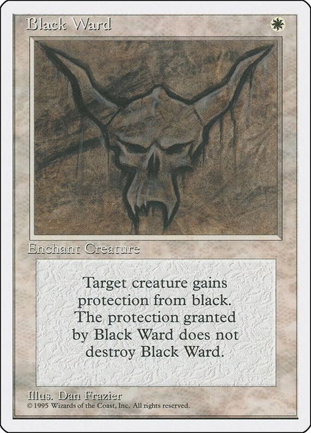 Black Ward trading card from Fourth Edition Black Ward - Fourth Edition Magic: The Gathering trading card