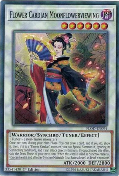 Flower Cardian Moonflowerviewing trading card from Flames of Destruction Flower Cardian Moonflowerviewing - Flames of Destruction YuGiOh trading card