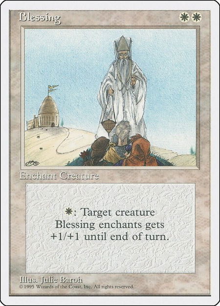 Blessing trading card from Fourth Edition Blessing - Fourth Edition Magic: The Gathering trading card