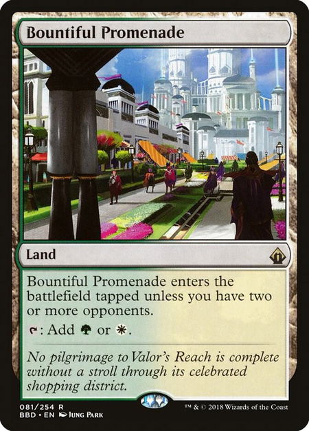 Bountiful Promenade trading card from Battlebond Bountiful Promenade - Battlebond Magic: The Gathering trading card