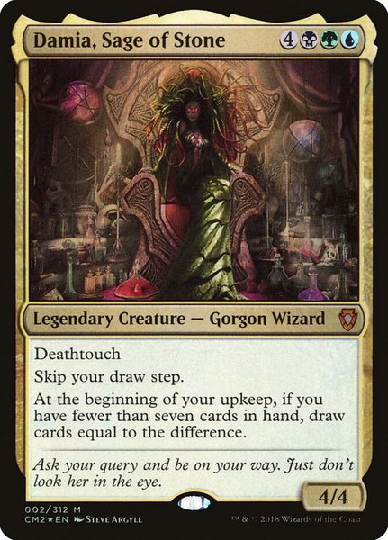 Damia, Sage of Stone trading card from Commander Anthology Volume II Damia, Sage of Stone - Commander Anthology Volume II Magic: The Gathering trading card