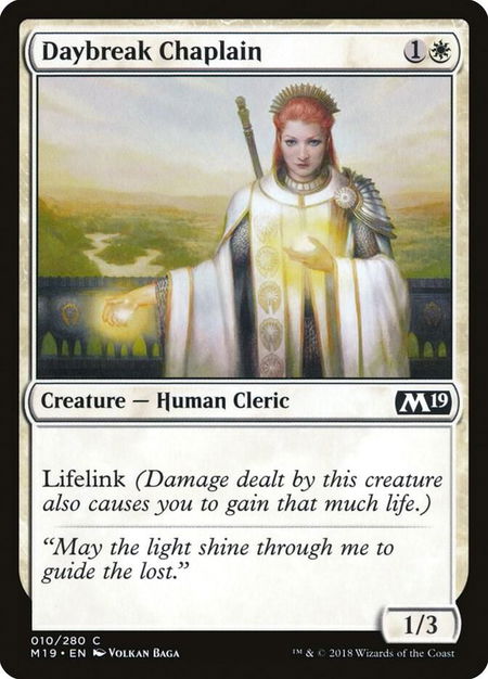 Daybreak Chaplain - Core Set 2019 Magic: The Gathering trading card