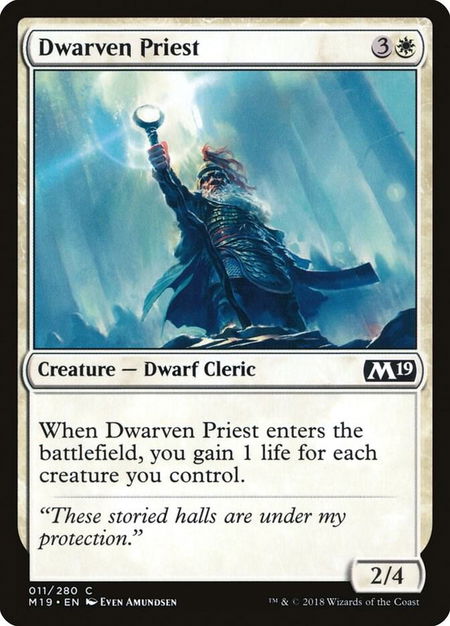 Dwarven Priest - Core Set 2019 Magic: The Gathering trading card