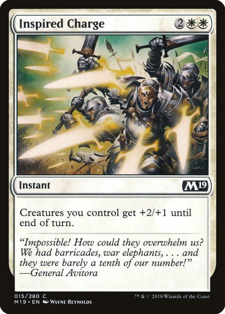 Inspired Charge - Core Set 2019 Magic: The Gathering trading card