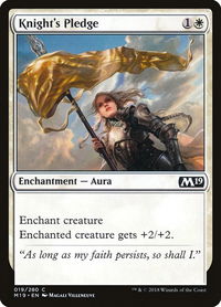 Knight's Pledge - Core Set 2019 (M19) #19 - Common Magic: The Gathering Trading Card