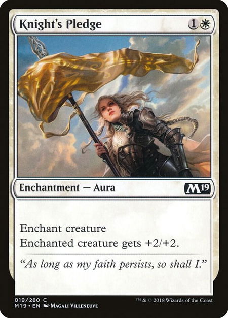 Knight's Pledge - Core Set 2019 Magic: The Gathering trading card