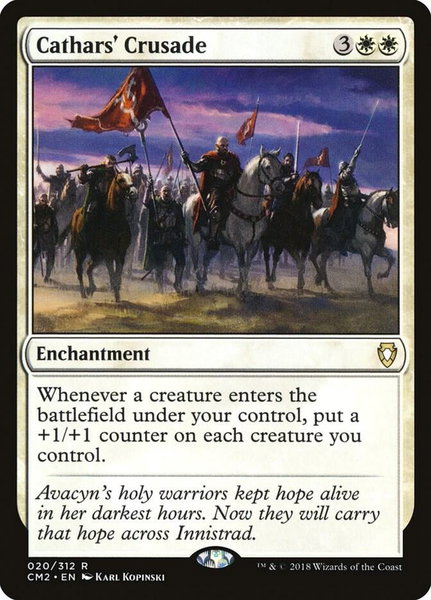 Cathars' Crusade trading card from Commander Anthology Volume II Cathars' Crusade - Commander Anthology Volume II Magic: The Gathering trading card