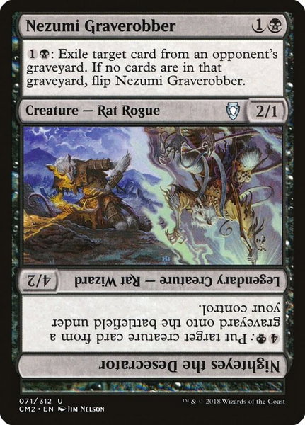 Nezumi Graverobber // Nighteyes the Desecrator trading card from Commander Anthology Volume II Nezumi Graverobber // Nighteyes the Desecrator - Commander Anthology Volume II Magic: The Gathering trading card