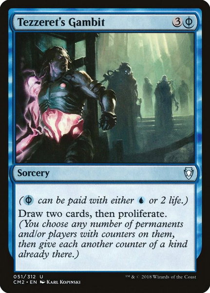 Tezzeret's Gambit trading card from Commander Anthology Volume II Tezzeret's Gambit - Commander Anthology Volume II Magic: The Gathering trading card