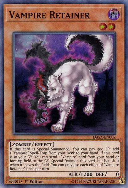 Vampire Retainer trading card from Dark Saviors Vampire Retainer - Dark Saviors YuGiOh trading card