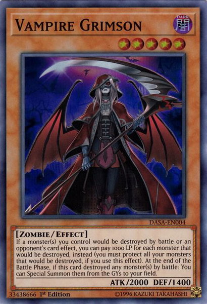 Vampire Grimson trading card from Dark Saviors Vampire Grimson - Dark Saviors YuGiOh trading card