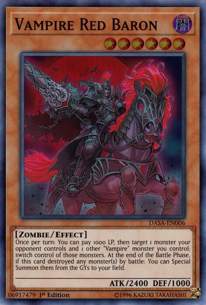 Vampire Red Baron trading card from Dark Saviors Vampire Red Baron - Dark Saviors YuGiOh trading card