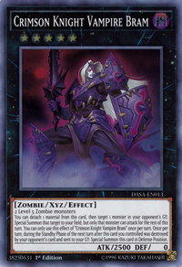 Crimson Knight Vampire Bram - Dark Saviors (DASA) #DASA-EN013 - Super Rare YuGiOh Trading Card