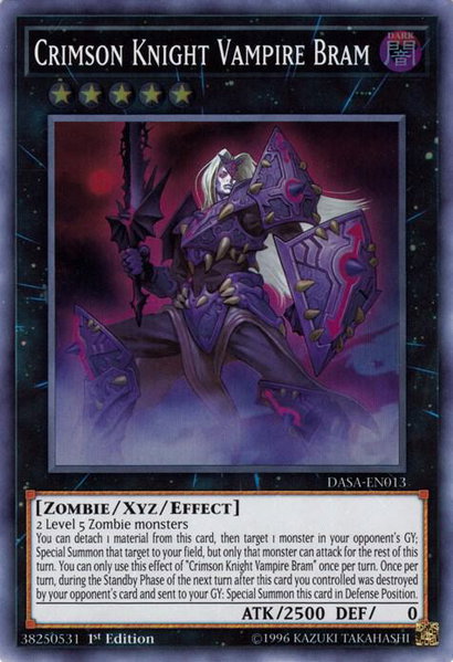 Crimson Knight Vampire Bram - Dark Saviors YuGiOh trading card