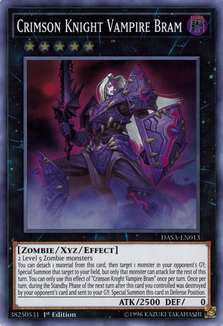 Crimson Knight Vampire Bram trading card from Dark Saviors Crimson Knight Vampire Bram - Dark Saviors YuGiOh trading card