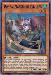 Donpa, Marksman Fur Hire - Dark Saviors (DASA) #DASA-EN014 - Super Rare YuGiOh Trading Card