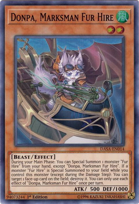Donpa, Marksman Fur Hire - Dark Saviors YuGiOh trading card