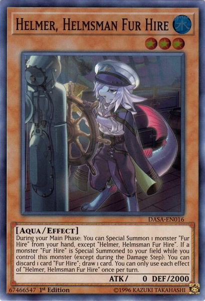Helmer, Helmsman Fur Hire trading card from Dark Saviors Helmer, Helmsman Fur Hire - Dark Saviors YuGiOh trading card