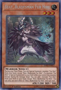 Beat, Bladesman Fur Hire - Dark Saviors (DASA) #DASA-EN017 - Secret Rare YuGiOh Trading Card