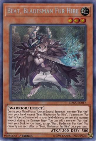 Beat, Bladesman Fur Hire trading card from Dark Saviors Beat, Bladesman Fur Hire - Dark Saviors YuGiOh trading card