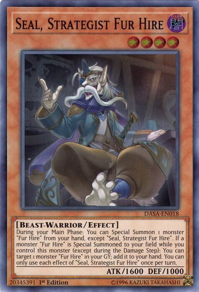 Seal, Strategist Fur Hire - Dark Saviors YuGiOh trading card