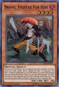 Bravo, Fighter Fur Hire - Dark Saviors (DASA) #DASA-EN019 - Super Rare YuGiOh Trading Card