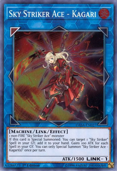 Sky Striker Ace - Kagari - Dark Saviors YuGiOh trading card