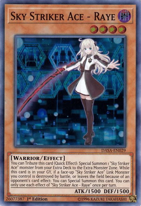 Sky Striker Ace - Raye trading card from Dark Saviors Sky Striker Ace - Raye - Dark Saviors YuGiOh trading card