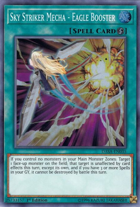 Sky Striker Mecha - Eagle Booster trading card from Dark Saviors Sky Striker Mecha - Eagle Booster - Dark Saviors YuGiOh trading card