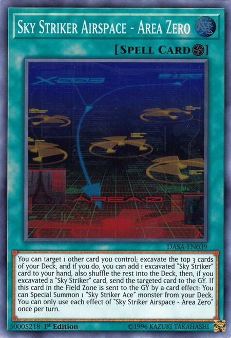 Sky Striker Airspace - Area Zero trading card from Dark Saviors Sky Striker Airspace - Area Zero - Dark Saviors YuGiOh trading card