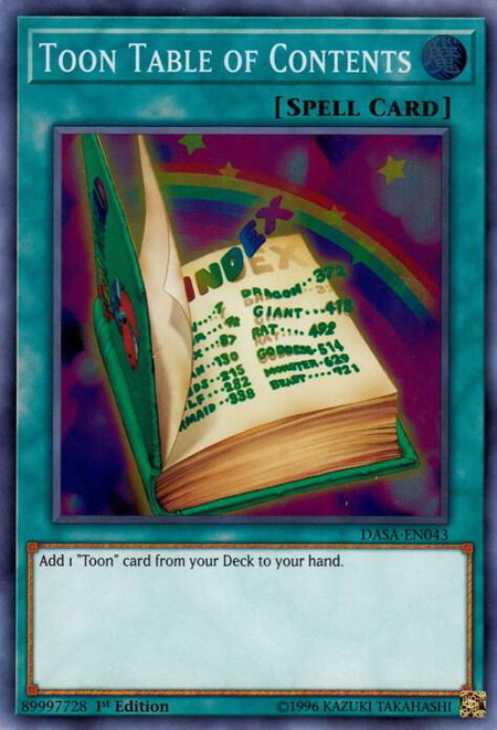 Toon Table of Contents - Dark Saviors YuGiOh trading card