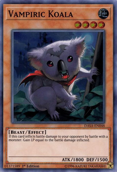 Vampiric Koala trading card from Dark Saviors Vampiric Koala - Dark Saviors YuGiOh trading card