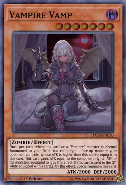 Vampire Vamp trading card from Dark Saviors Vampire Vamp - Dark Saviors YuGiOh trading card