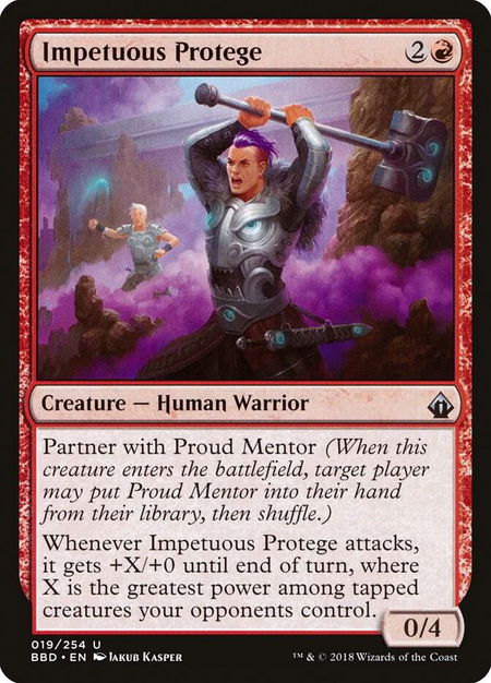 Impetuous Protege trading card from Battlebond Impetuous Protege - Battlebond Magic: The Gathering trading card