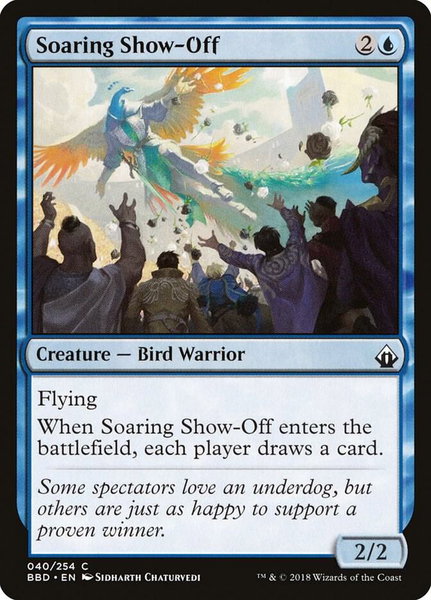 Soaring Show-Off trading card from Battlebond Soaring Show-Off - Battlebond Magic: The Gathering trading card