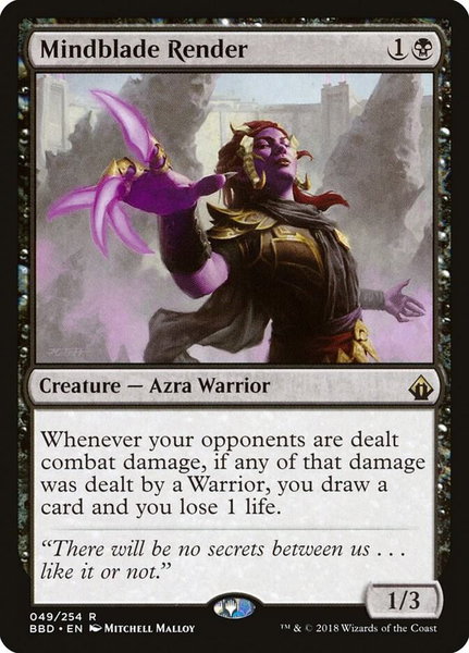 Mindblade Render - Battlebond Magic: The Gathering trading card