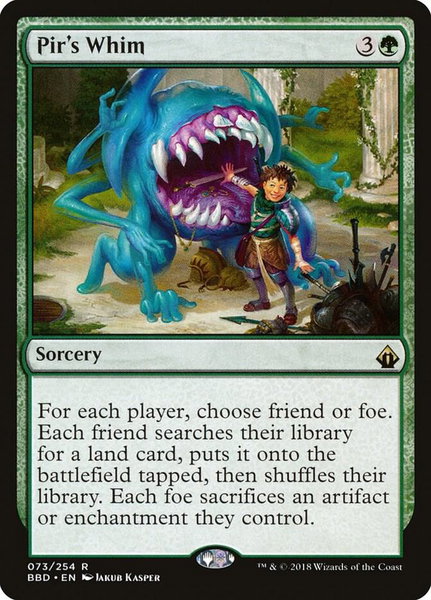 Pir's Whim trading card from Battlebond Pir's Whim - Battlebond Magic: The Gathering trading card