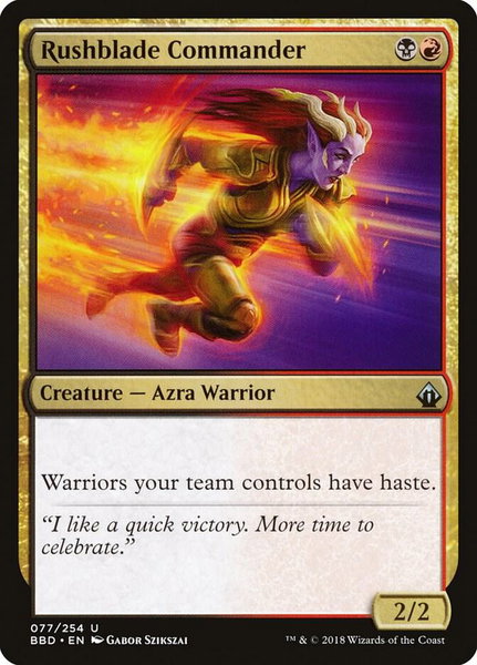 Rushblade Commander - Battlebond Magic: The Gathering trading card