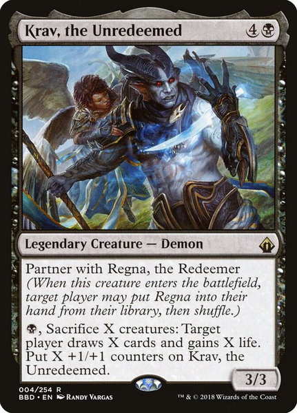 Krav, the Unredeemed trading card from Battlebond Krav, the Unredeemed - Battlebond Magic: The Gathering trading card
