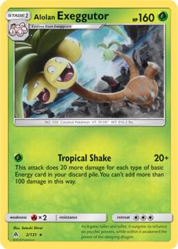 Alolan Exeggutor - 2/131 (SM Forbidden Light) trading card from Deck Exclusives Alolan Exeggutor - 2/131 (SM Forbidden Light) - Deck Exclusives Pokémon trading card