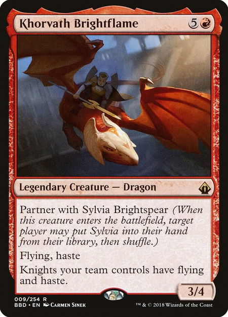 Khorvath Brightflame - Battlebond Magic: The Gathering trading card